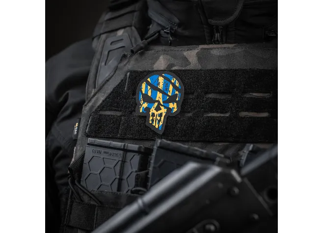 Нашивка M-Tac Ukrainian Punisher жовто-блакитна Фото 2